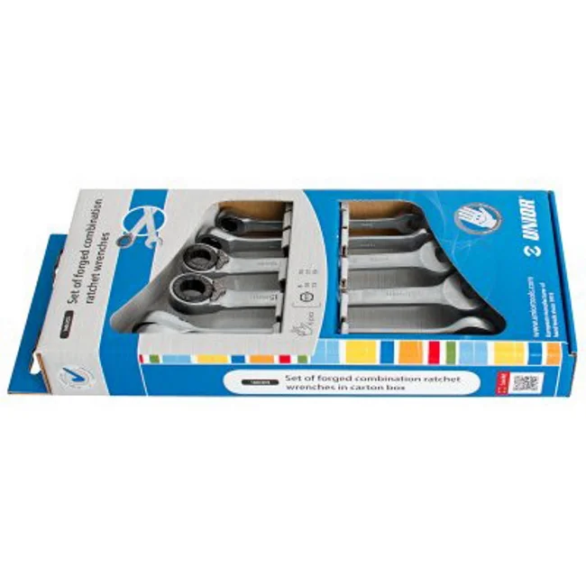 Unior ključevi viljuškasto-okasti sa čegrtaljkom u kartonskoj kutiji 8-19 / 6 kom 160/2CS 623709 Unior ključevi viljuškasto-okasti sa čegrtaljkom u kartonskoj kutiji 8-19 / 6 kom 160/2CS 623709