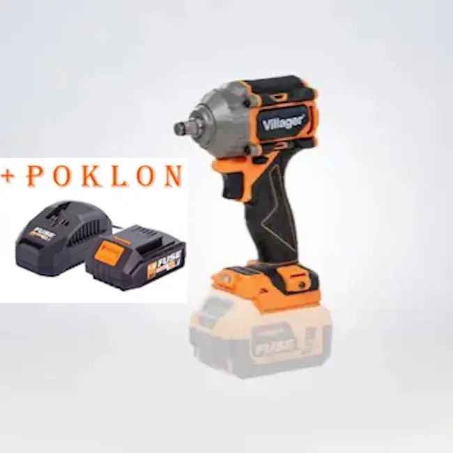 Villager Fuse akumulatorski brushless udarni odvrtač VLP 5820 088701 + POKLON Fuse set baterija 1.5Ah + punjač 2.4A