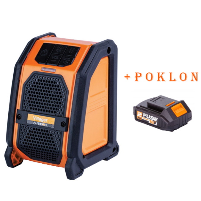 Villager Fuse akumulatorski bluetooth zvučnik 2x3W + POKLON baterija FUSE 18V 2.0Ah 056370 Villager Fuse akumulatorski bluetooth zvučnik 2x3W + POKLON baterija FUSE 18V 2.0Ah 056370