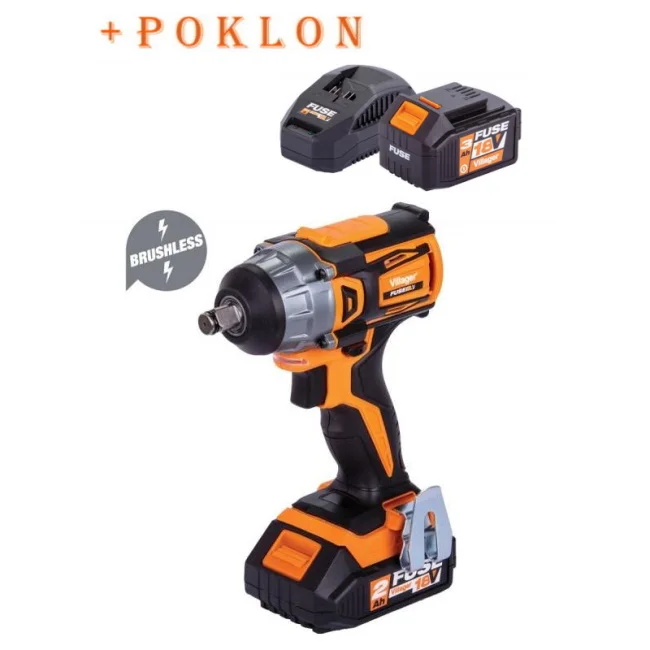 Villager Fuse akumulatorski brushless udarni odvrtač VLP 5320 058186 + POKLON Villager Fuse set baterija 3.0Ah + punjač 2.4A 067113