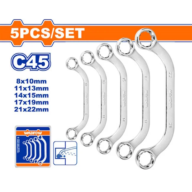 Wadfow set zakrivljenih okastih ključeva 5/1 WFR3405 Wadfow set zakrivljenih okastih ključeva 5/1 WFR3405