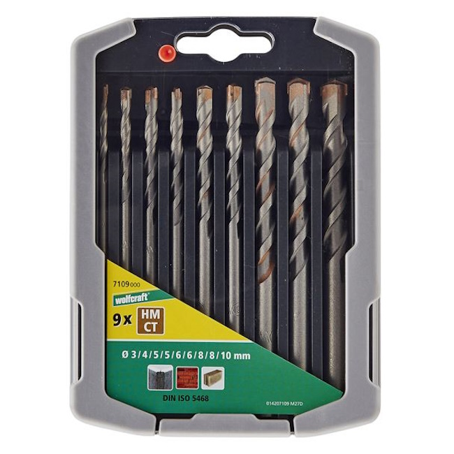 Wolfcraft burgije za beton HM ø3-10mm set 9/1 7109000 Wolfcraft burgije za beton HM ø3-10mm set 9/1 7109000