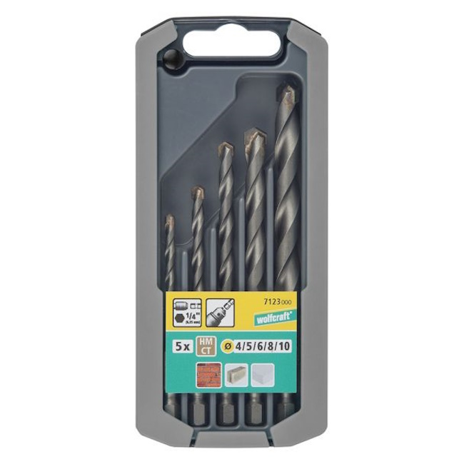 Wolfcraft burgija za kamen sa šestougaonom drškom HM ø4-10mm set 5/1 7123000 Wolfcraft burgija za kamen sa šestougaonom drškom HM ø4-10mm set 5/1 7123000