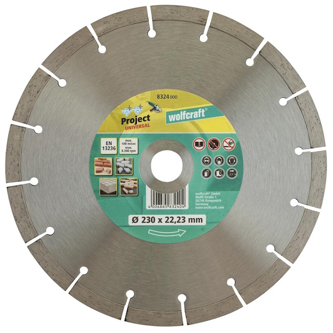 Wolfcraft dijamantska rezna ploča Pro Universal Ø230mm 8324000 Wolfcraft dijamantska rezna ploča Pro Universal Ø230mm 8324000