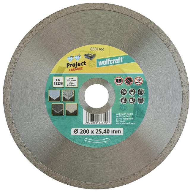 Wolfcraft dijamantska rezna ploča Pro Ceramic Ø200mm 8331000 Wolfcraft dijamantska rezna ploča Pro Ceramic Ø200mm 8331000