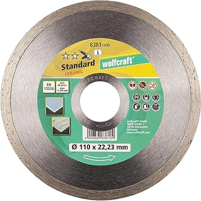 Wolfcraft dijamantska rezna ploča Standard Ceramic Ø180mm 8383000 Wolfcraft dijamantska rezna ploča Standard Ceramic Ø180mm 8383000