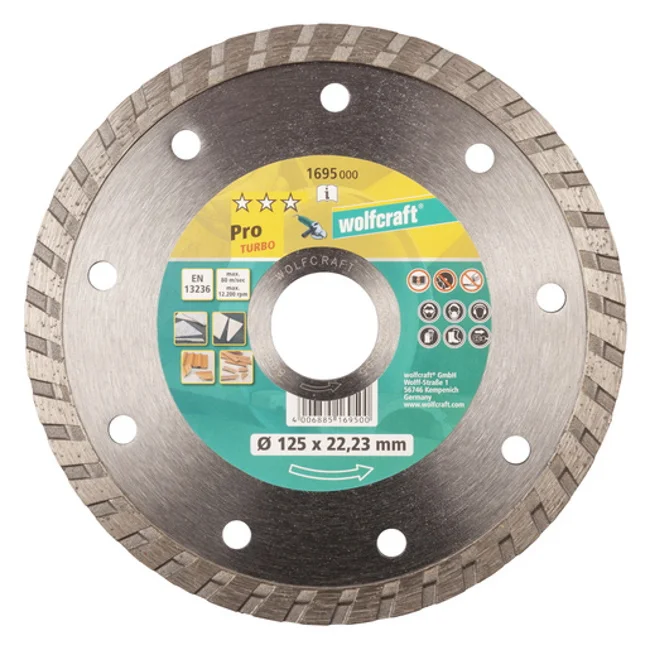 Wolfcraft dijamantska rezna ploča Classic Turbo 125mm 1695000 Wolfcraft dijamantska rezna ploča Classic Turbo 125mm 1695000