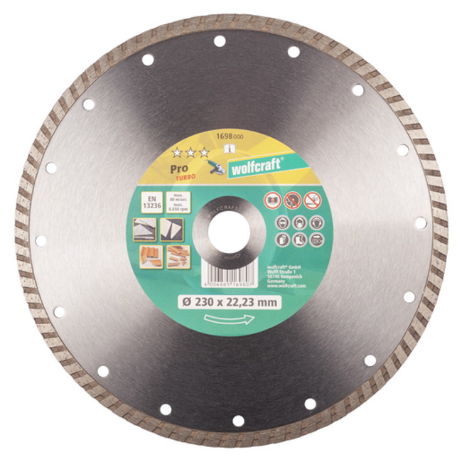 Wolfcraft dijamantska rezna ploča Classic Turbo 230mm 1698000 Wolfcraft dijamantska rezna ploča Classic Turbo 230mm 1698000