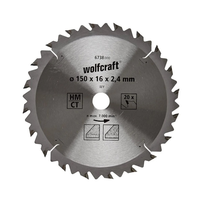 Wolfcraft kružna testera HM ø150x16x2.4mm 6738000 Wolfcraft kružna testera HM ø150x16x2.4mm 6738000