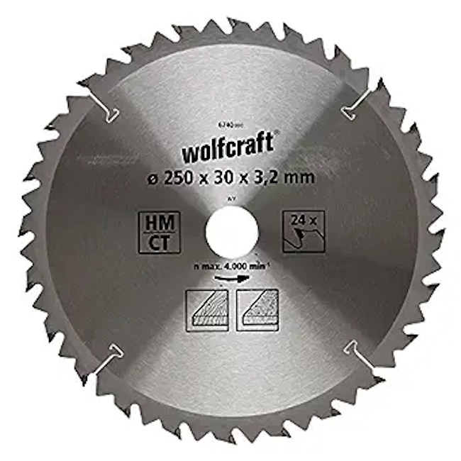 Wolfcraft kružna testera HM ø250x30x3.2mm 6740000 Wolfcraft kružna testera HM ø250x30x3.2mm 6740000