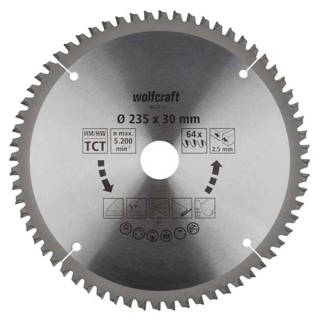 Wolfcraft kružna testera za ručne cirkulare HM ø235x30x2.5mm 6625000 Wolfcraft kružna testera za ručne cirkulare HM ø235x30x2.5mm 6625000