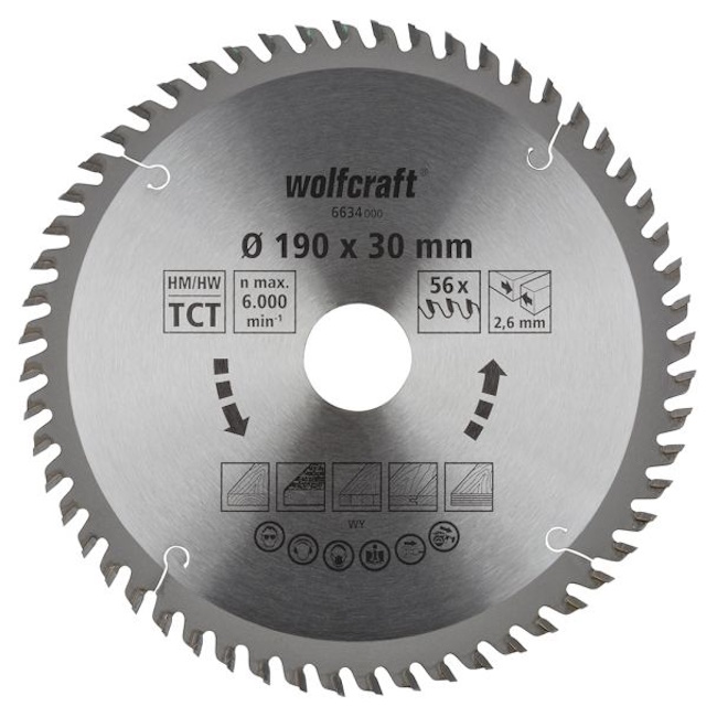 Wolfcraft kružna testera za ručne cirkulare HM ø190x30x2.6mm 6634000