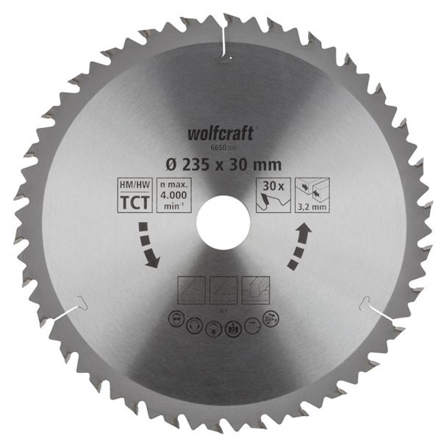 Wolfcraft kružna testera za ručne cirkulare HM ø235x30x3.2mm 6650000 Wolfcraft kružna testera za ručne cirkulare HM ø235x30x3.2mm 6650000