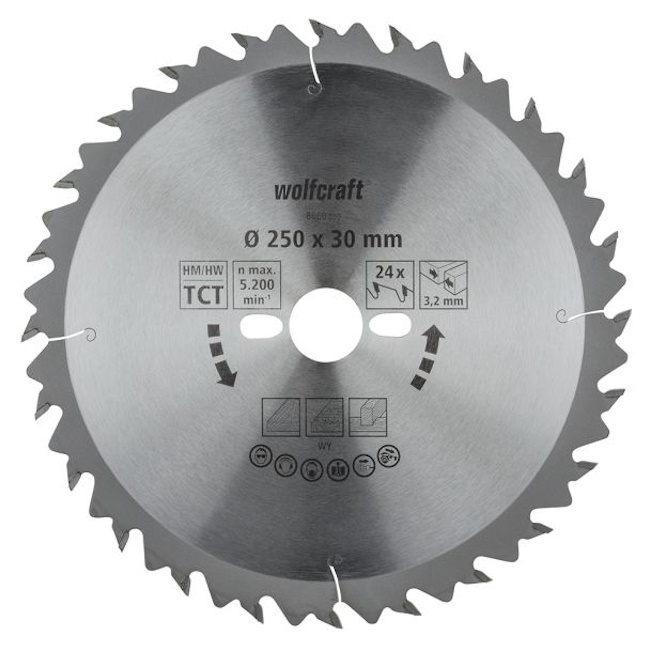 Wolfcraft kružna testera za ručne cirkulare HM ø250x30x3.2mm 6660000