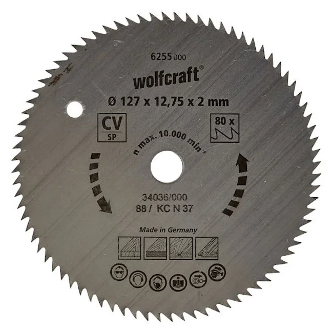 Wolfcraft kružna testera za ručne cirkulare CV ø127x12.75x2mm 6255000