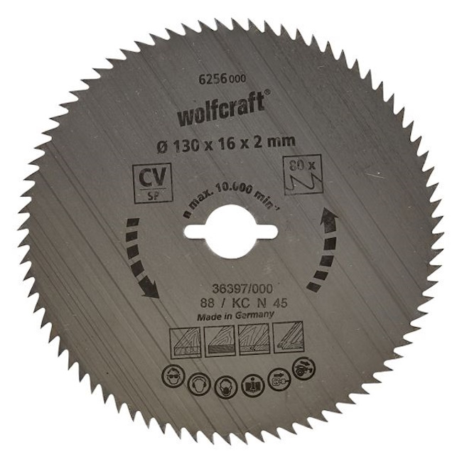 Wolfcraft kružna testera za ručne cirkulare CV ø130x16x2mm 6256000 Wolfcraft kružna testera za ručne cirkulare CV ø130x16x2mm 6256000