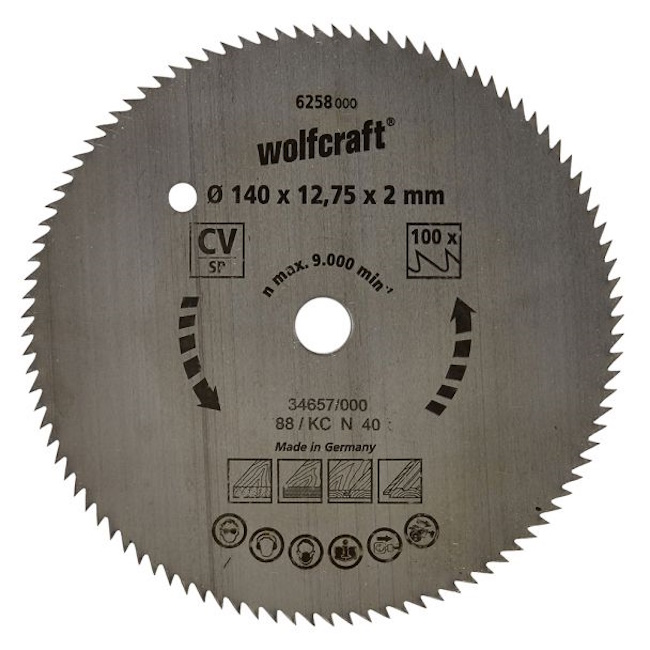 Wolfcraft kružna testera za ručne cirkulare CV ø140x12.75x2mm 6258000