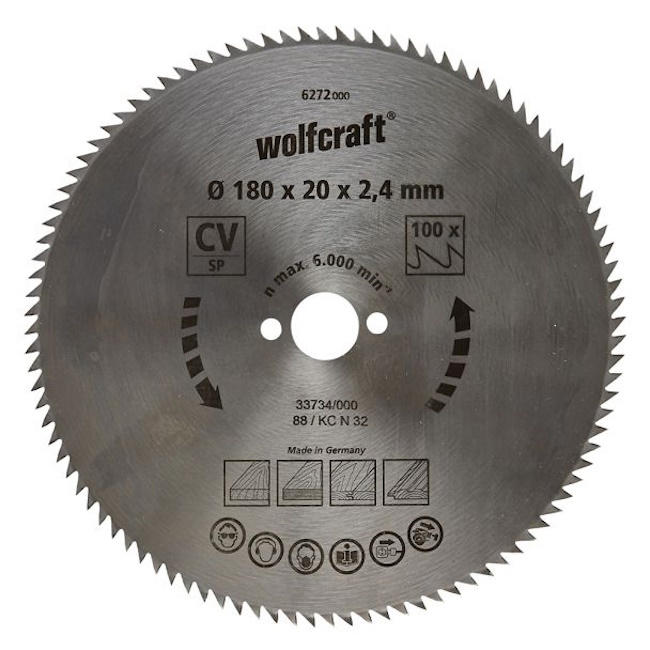 Wolfcraft kružna testera za ručne cirkulare CV ø180x20x2.4mm 6272000