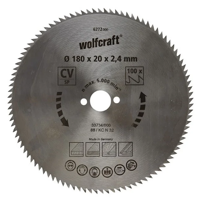 Wolfcraft kružna testera za ručne cirkulare CV ø180x20x2.4mm 6272000 Wolfcraft kružna testera za ručne cirkulare CV ø180x20x2.4mm 6272000