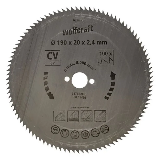 Wolfcraft kružna testera za ručne cirkulare CV ø190x20x2.4mm 6276000 Wolfcraft kružna testera za ručne cirkulare CV ø190x20x2.4mm 6276000