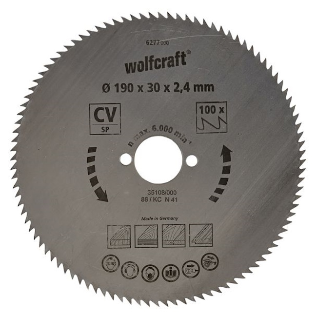 Wolfcraft kružna testera za ručne cirkulare CV ø190x30x2.4mm 6277000