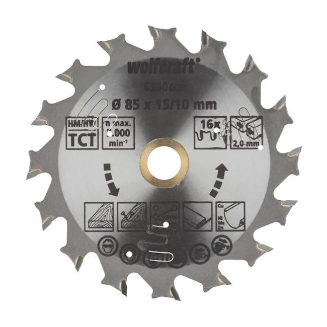 Wolfcraft kružna testera za ručne cirkulare HM ø85x15-10x1.5mm 6340000 Wolfcraft kružna testera za ručne cirkulare HM ø85x15-10x1.5mm 6340000