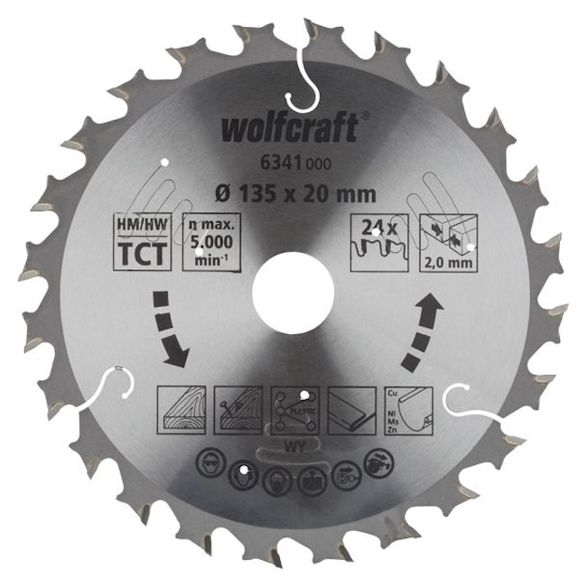 Wolfcraft kružna testera za ručne cirkulare HM ø135x20x1.8mm 6341000