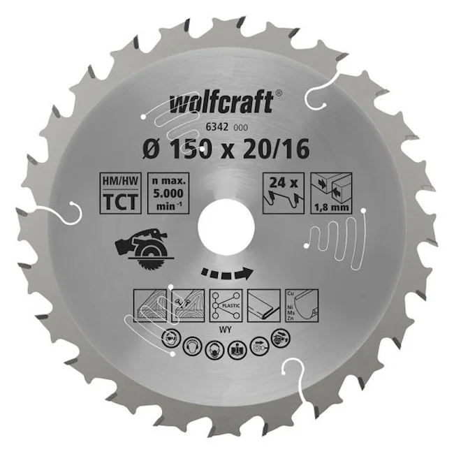 Wolfcraft kružna testera za ručne cirkulare HM ø150x20-16x1.8mm 6342000