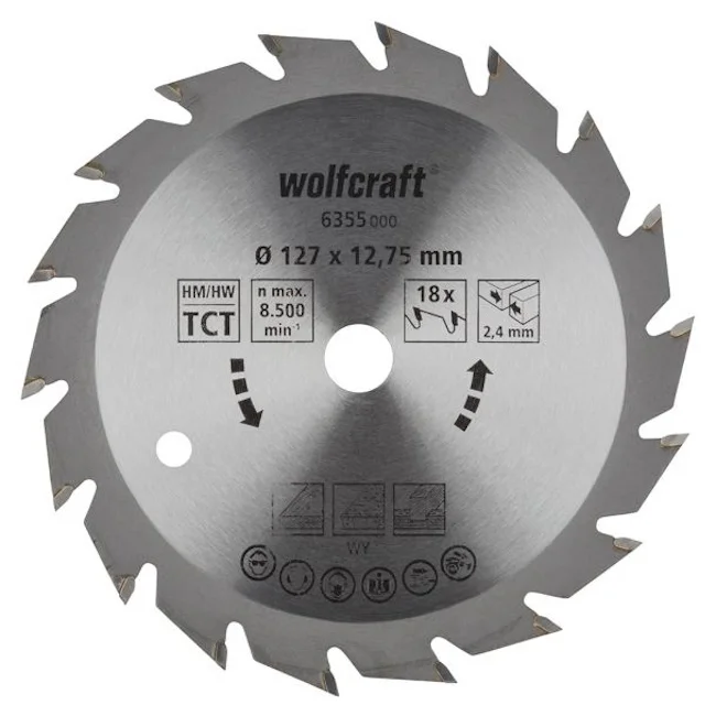 Wolfcraft kružna testera za ručne cirkulare HM ø127x12.75x2.4mm 6355000 Wolfcraft kružna testera za ručne cirkulare HM ø127x12.75x2.4mm 6355000