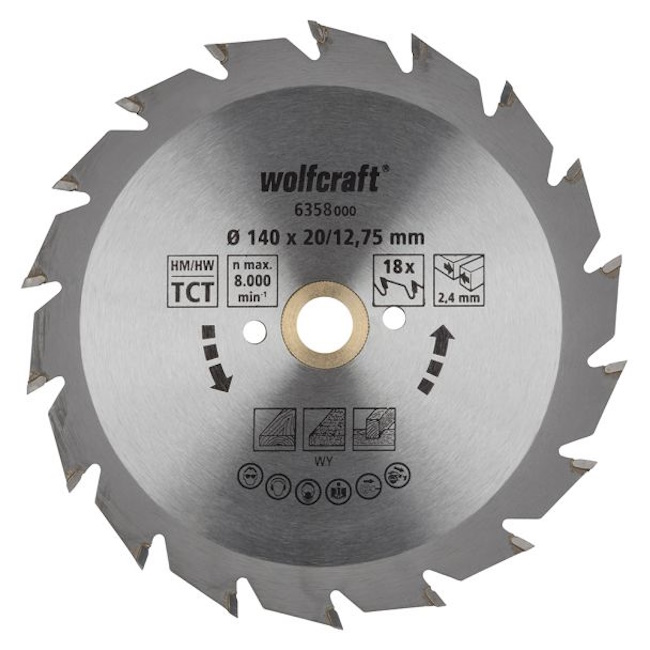 Wolfcraft kružna testera za ručne cirkulare HM ø140x12.75x2.4mm 6358000
