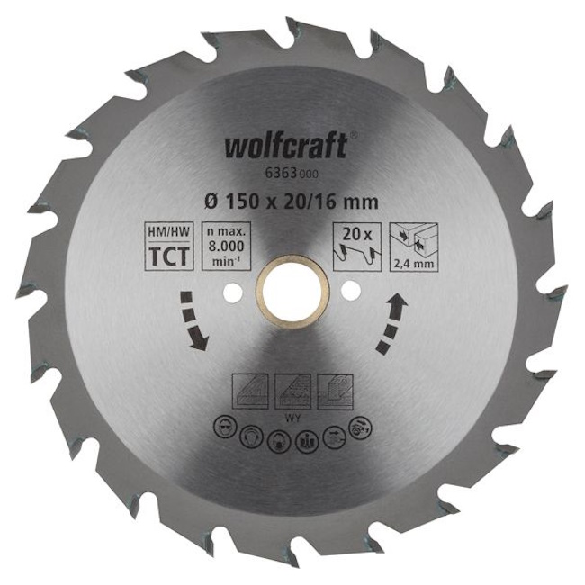 Wolfcraft kružna testera za ručne cirkulare HM ø150x16x2.4mm 6363000