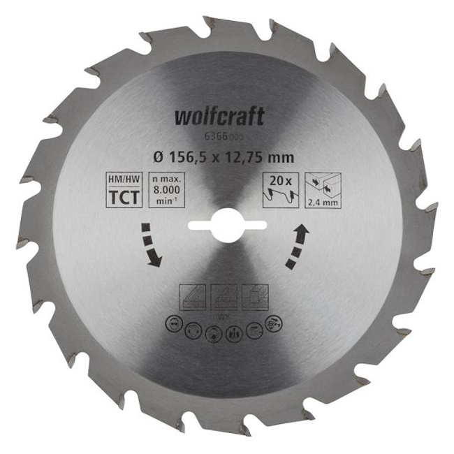 Wolfcraft kružna testera za ručne cirkulare HM ø156.5x12.75x2.4mm 6366000 Wolfcraft kružna testera za ručne cirkulare HM ø156.5x12.75x2.4mm 6366000