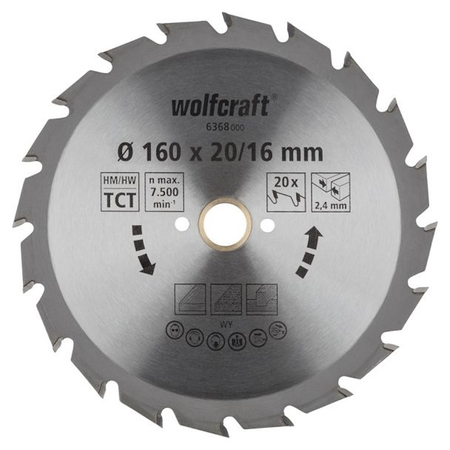 Wolfcraft kružna testera za ručne cirkulare HM ø160x20x2.4mm 6368000