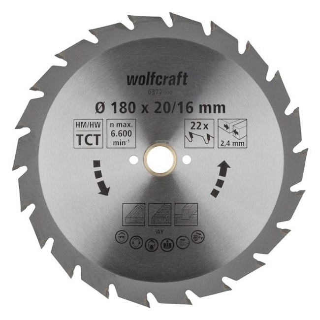 Wolfcraft kružna testera za ručne cirkulare HM ø180x20x2.4mm 6372000