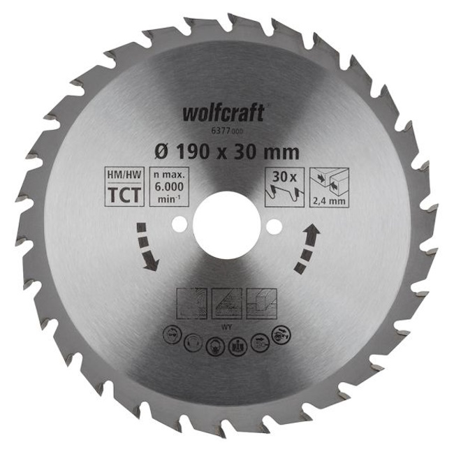 Wolfcraft kružna testera za ručne cirkulare HM ø190x30x2.4mm 6377000