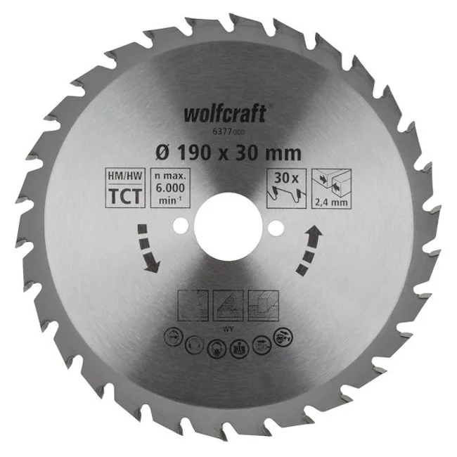 Wolfcraft kružna testera za ručne cirkulare HM ø190x30x2.4mm 6377000 Wolfcraft kružna testera za ručne cirkulare HM ø190x30x2.4mm 6377000