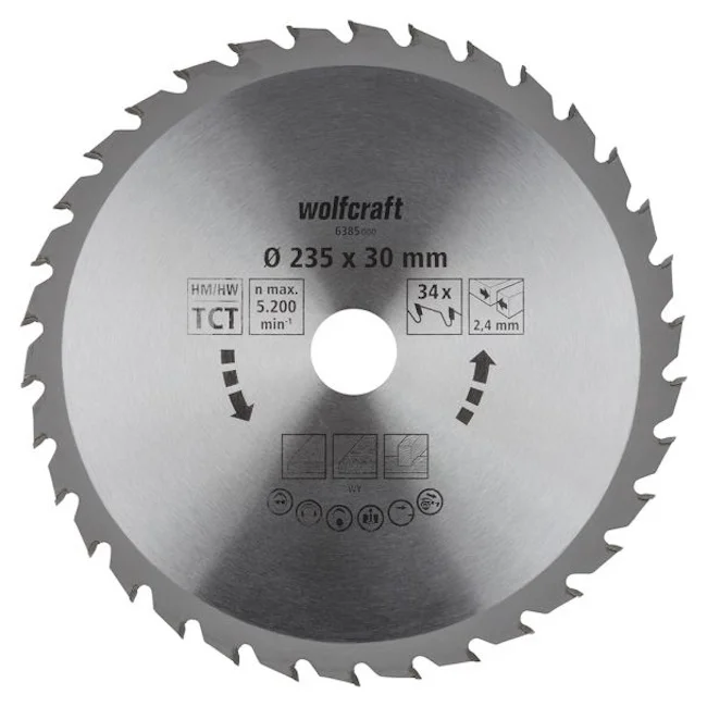 Wolfcraft kružna testera za ručne cirkulare HM ø235x30x3.2mm 6385000 Wolfcraft kružna testera za ručne cirkulare HM ø235x30x3.2mm 6385000