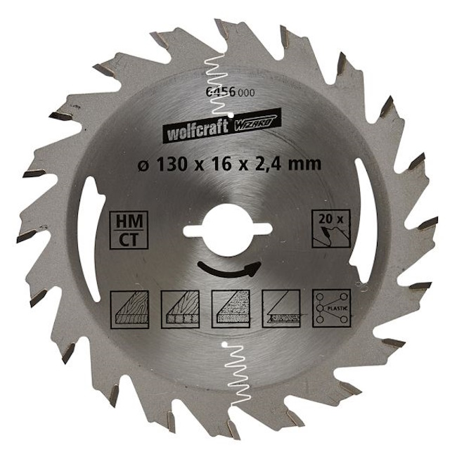 Wolfcraft kružna testera za ručne cirkulare HM ø130x16x2.4mm 6456000 Wolfcraft kružna testera za ručne cirkulare HM ø130x16x2.4mm 6456000