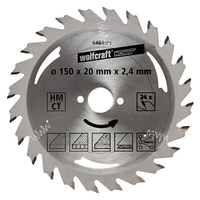 Wolfcraft kružna testera za ručne cirkulare HM ø150x20x2.4mm 6464000 Wolfcraft kružna testera za ručne cirkulare HM ø150x20x2.4mm 6464000
