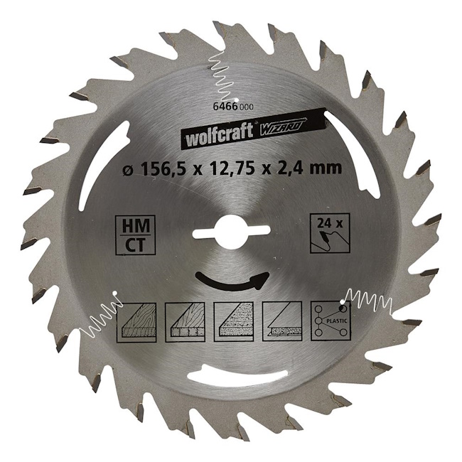 Wolfcraft kružna testera za ručne cirkulare HM ø156x12.75x2.4mm 6466000 Wolfcraft kružna testera za ručne cirkulare HM ø156x12.75x2.4mm 6466000