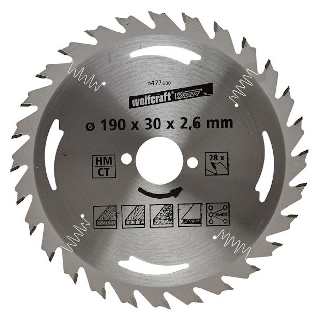 Wolfcraft kružna testera za ručne cirkulare HM ø190x30x2.6mm 6477000