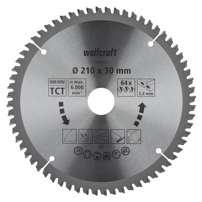 Wolfcraft kružna testera za ručne cirkulare HM ø210x30x2.8mm 6540000