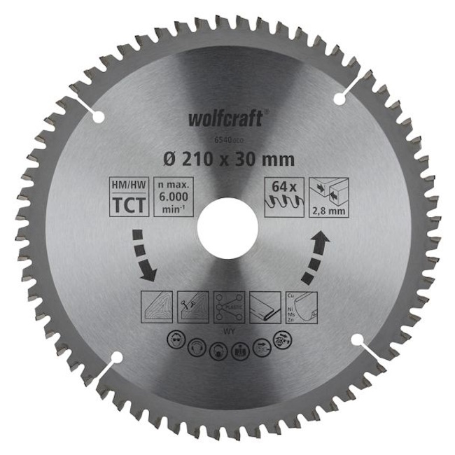 Wolfcraft kružna testera za ručne cirkulare HM ø210x30x2.8mm 6540000 Wolfcraft kružna testera za ručne cirkulare HM ø210x30x2.8mm 6540000