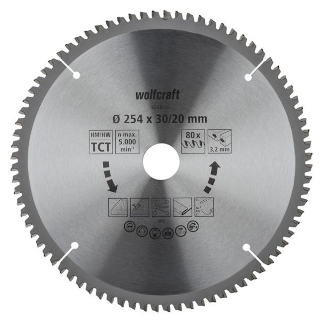 Wolfcraft kružna testera za ručne cirkulare HM ø254x30x3.2mm 6543000