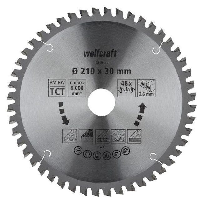 Wolfcraft kružna testera za ručne cirkulare HM ø210x30x2.6mm 6545000