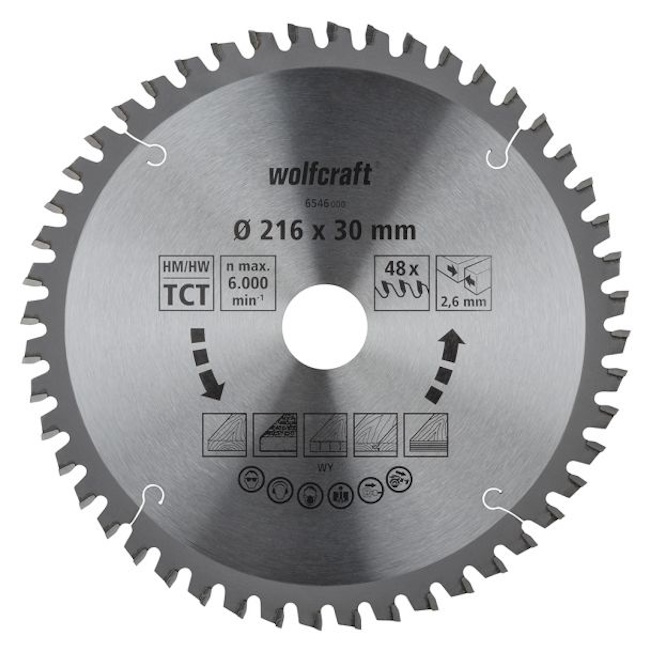 Wolfcraft kružna testera za ručne cirkulare HM ø216x30x2.6mm 6546000 Wolfcraft kružna testera za ručne cirkulare HM ø216x30x2.6mm 6546000