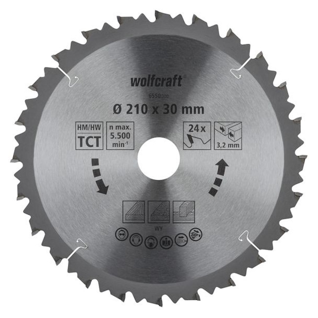 Wolfcraft kružna testera za ručne cirkulare HM ø210x30x3.2mm 6550000