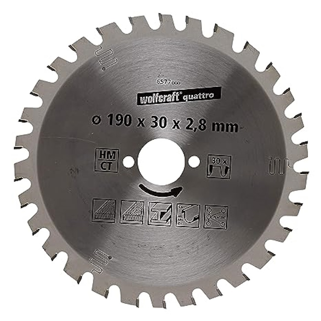 Wolfcraft kružna testera za ručne cirkulare HM ø190x30x2.8mm 6577000 Wolfcraft kružna testera za ručne cirkulare HM ø190x30x2.8mm 6577000