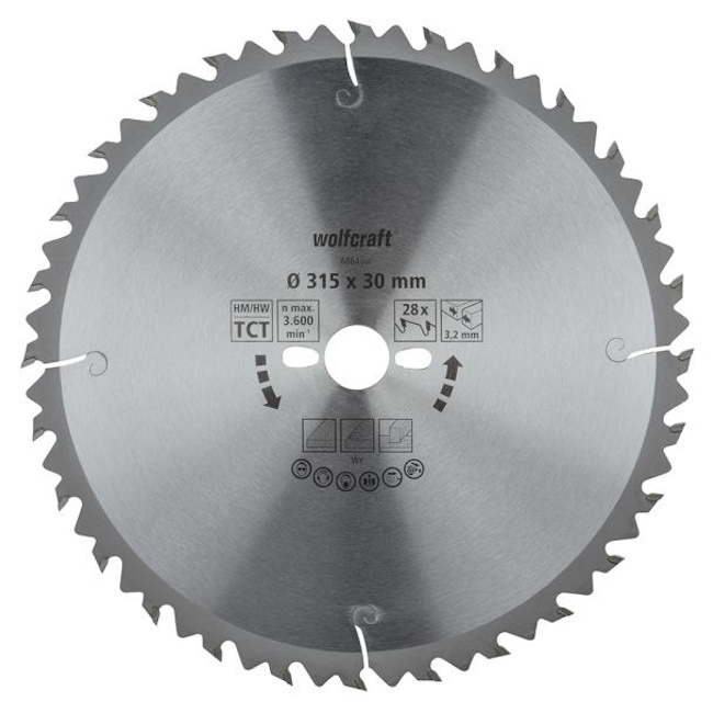 Wolfcraft kružna testera za ručne cirkulare HM ø315x30x3.2mm 6664000