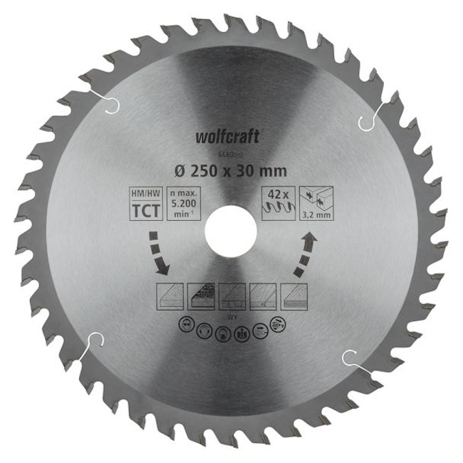 Wolfcraft kružna testera za ručne cirkulare HM ø250x30x3.2mm 6680000